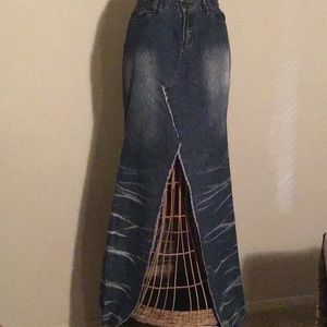 Maxi jean flare skirt to cute💕🌺💕